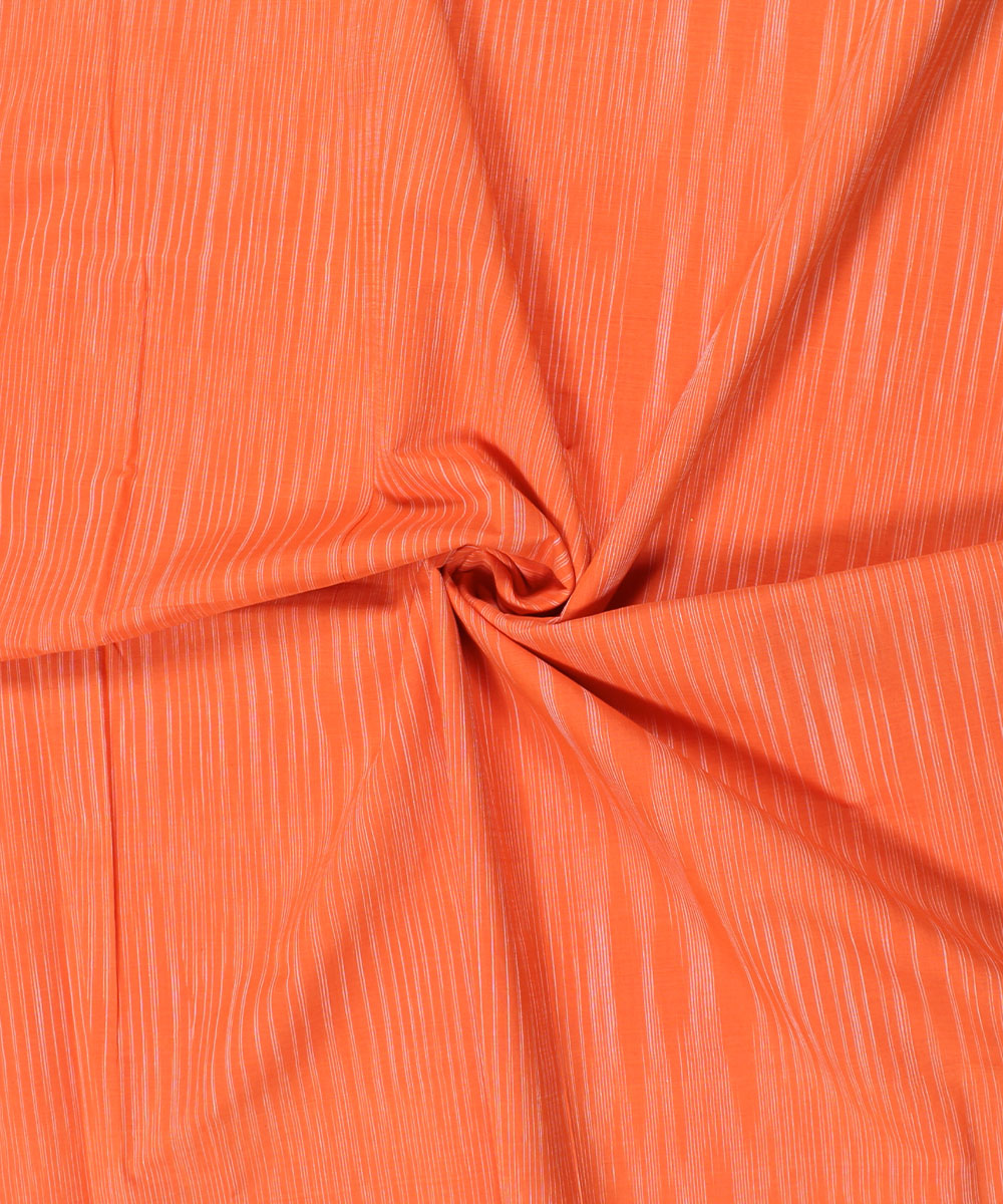 1.5m Orange handwoven cotton stripes mangalgiri material