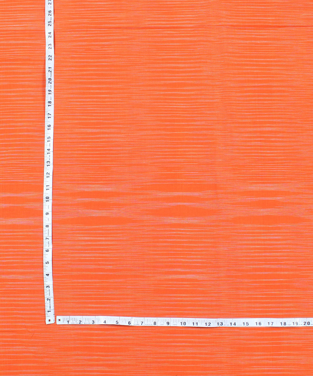 1.5m Orange handwoven cotton stripes mangalgiri material