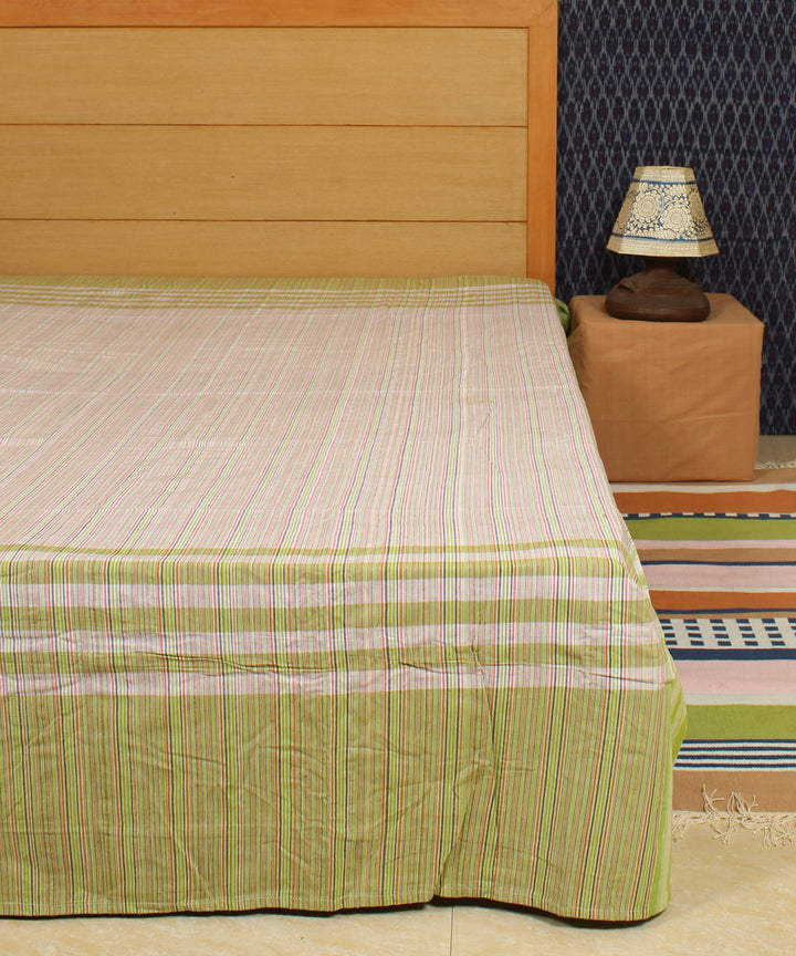 Thin Stripes Handwoven Cotton Bed Sheet