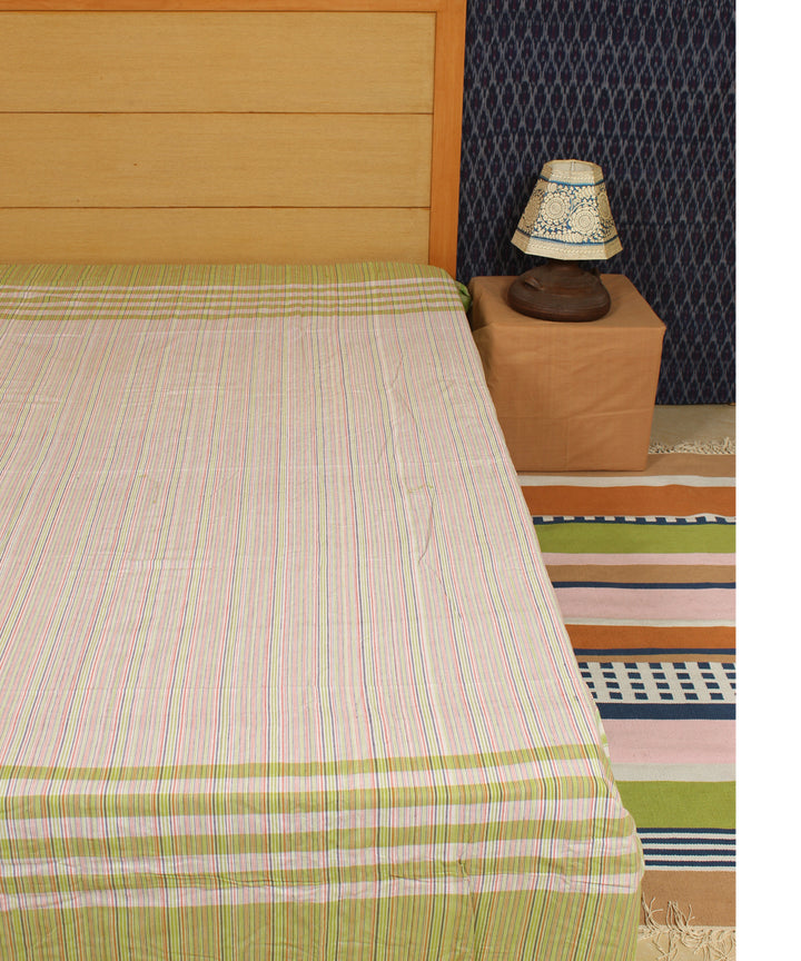 Thin Stripes Handwoven Cotton Bed Sheet