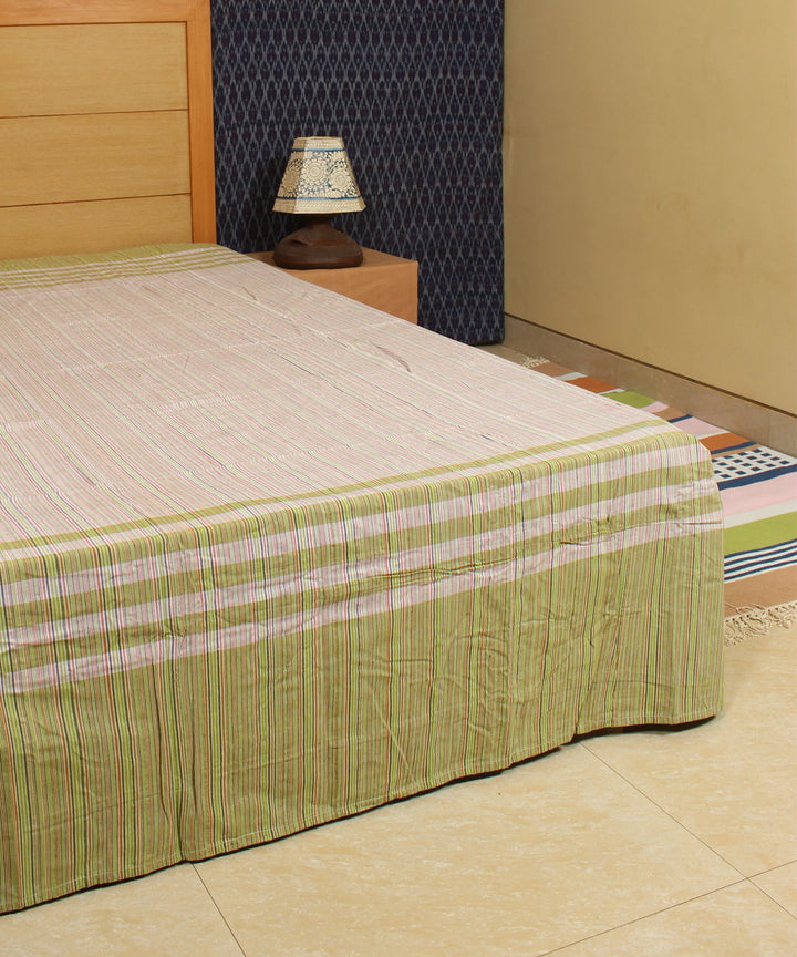 Thin Stripes Handwoven Cotton Bed Sheet