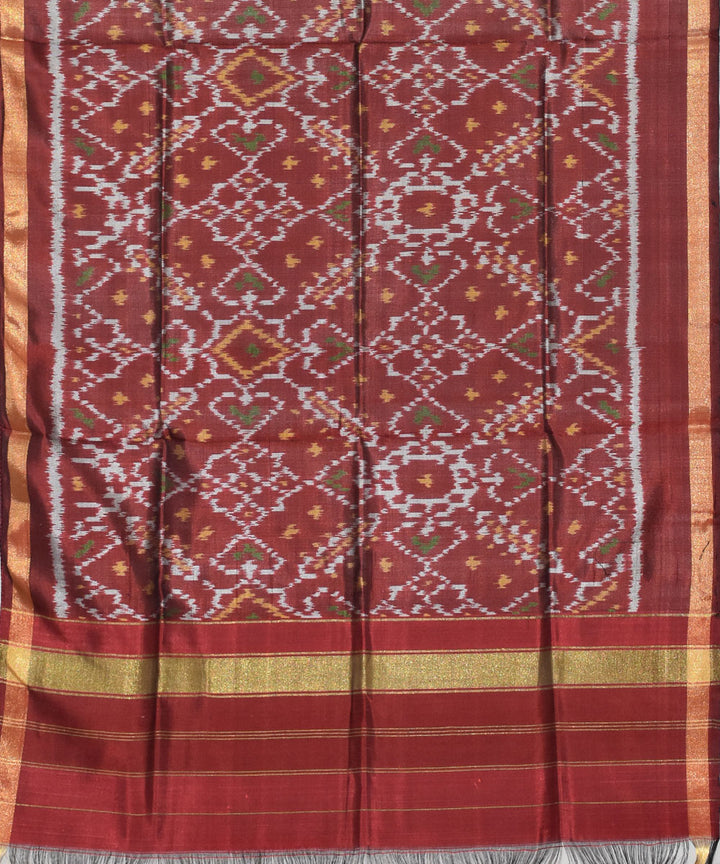 Brown handloom patola silk stole