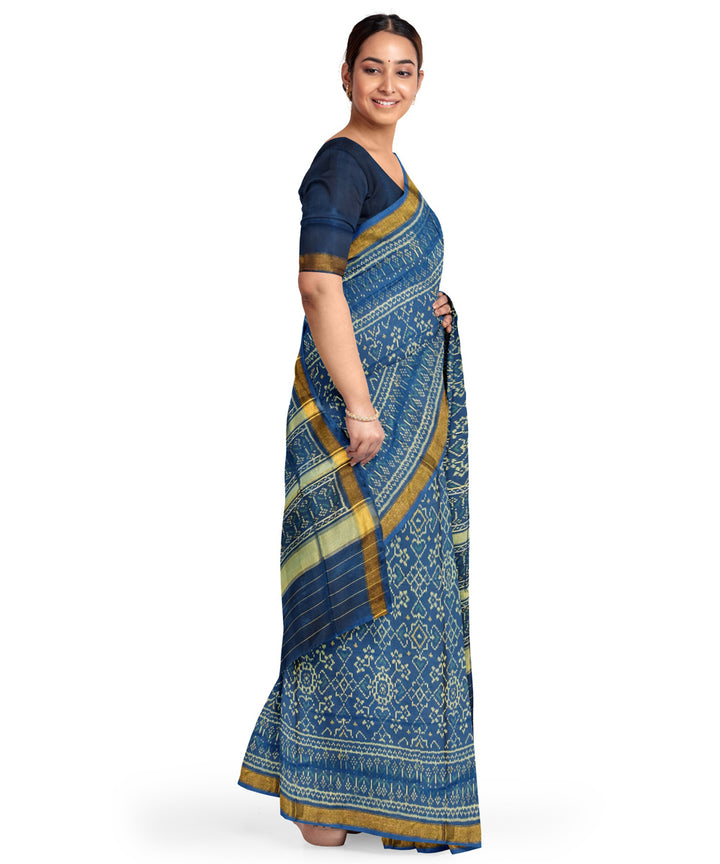 Turquoise handwoven patola silk saree