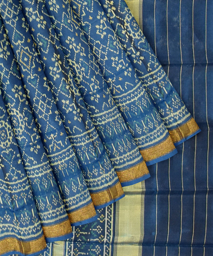 Turquoise handwoven patola silk saree