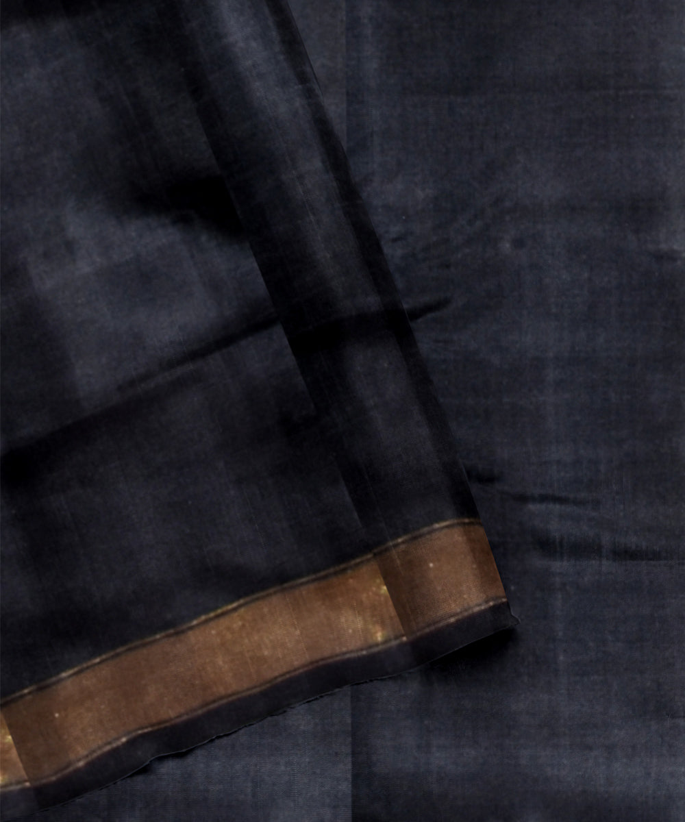 Black hand woven patola silk saree