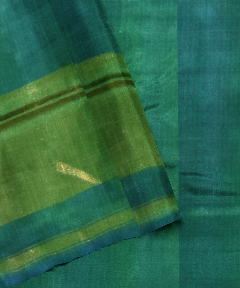 Sky blue green handwoven patola silk saree