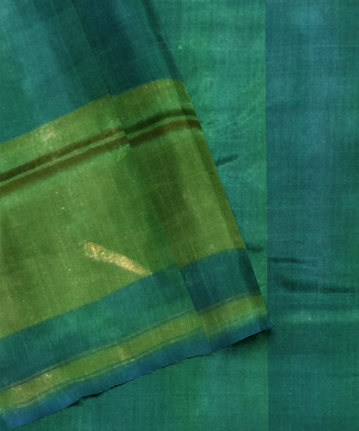 Sky blue green handwoven patola silk saree