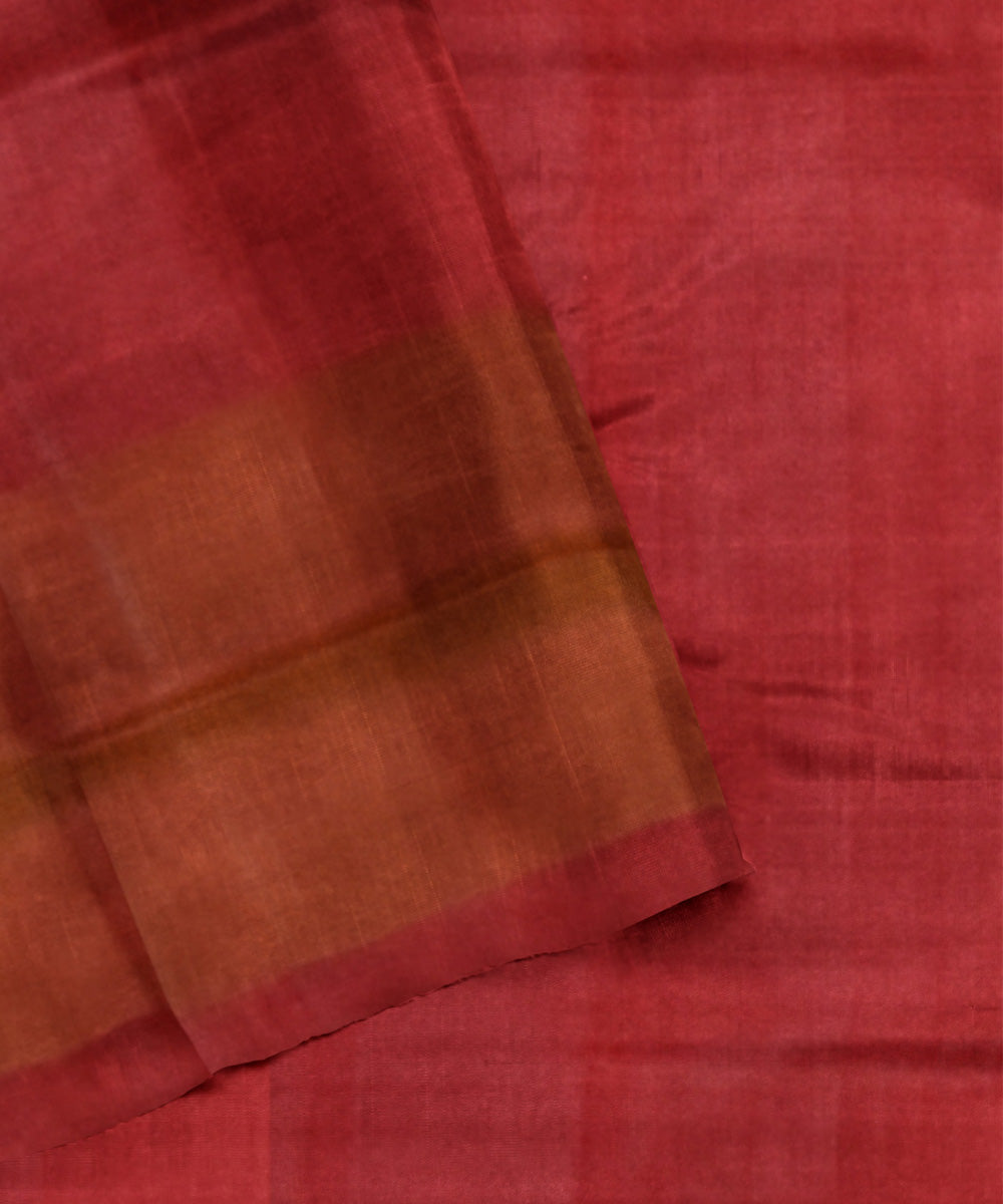 Brown red handwoven patola silk saree