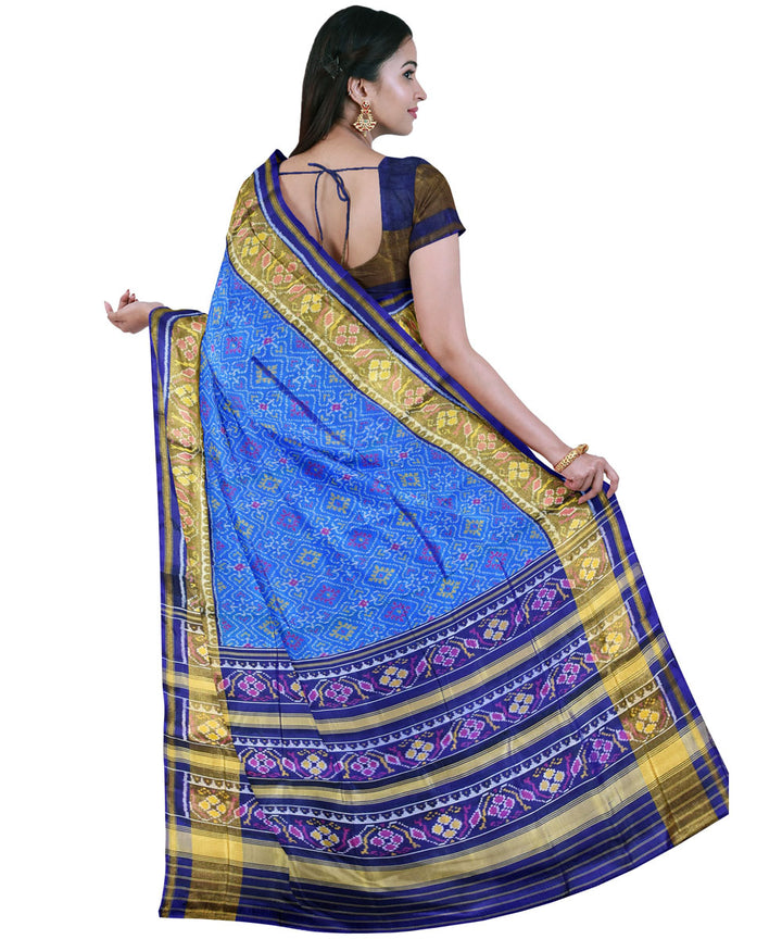 Sky blue handwoven patola silk saree