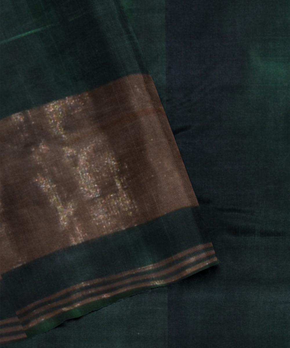Dark green handwoven patola silk saree