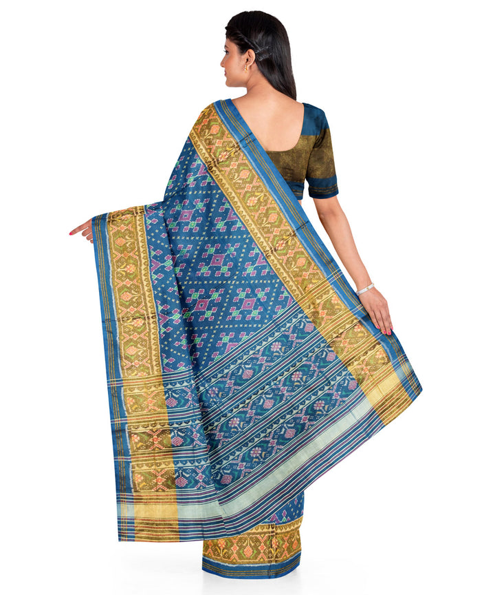 Ocean blue handwoven patola silk saree