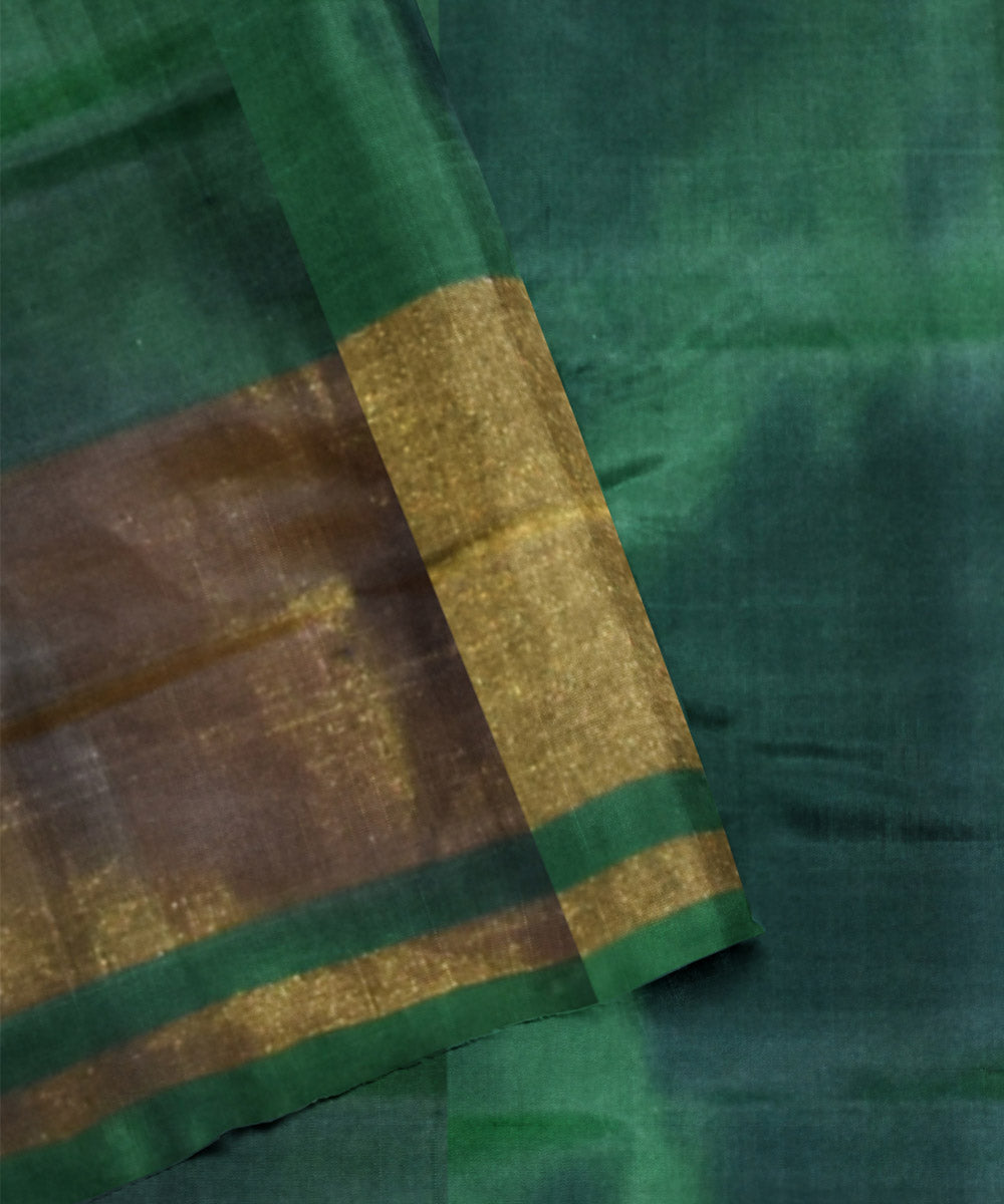 Forest green hand woven patola silk saree