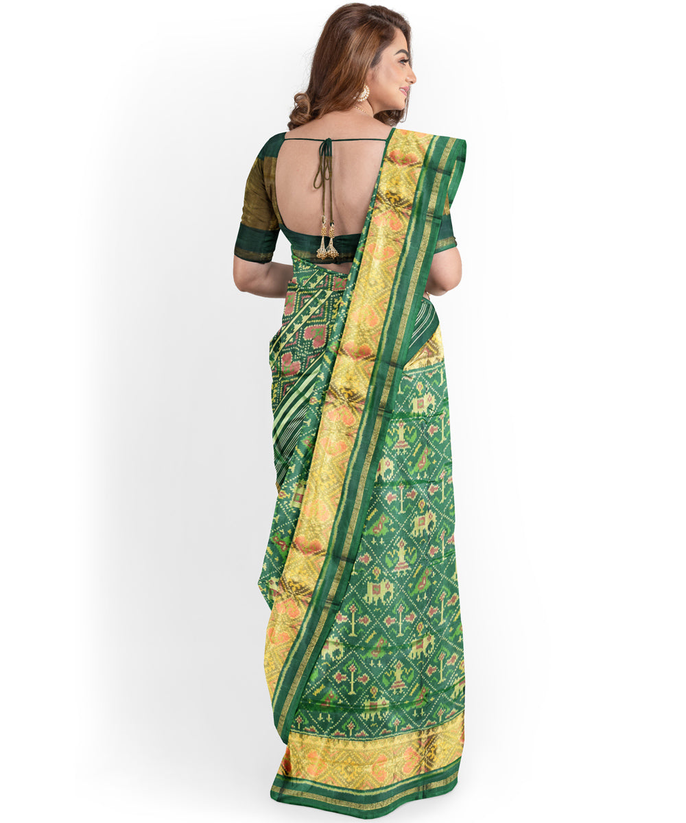 Light green handwoven patola silk saree