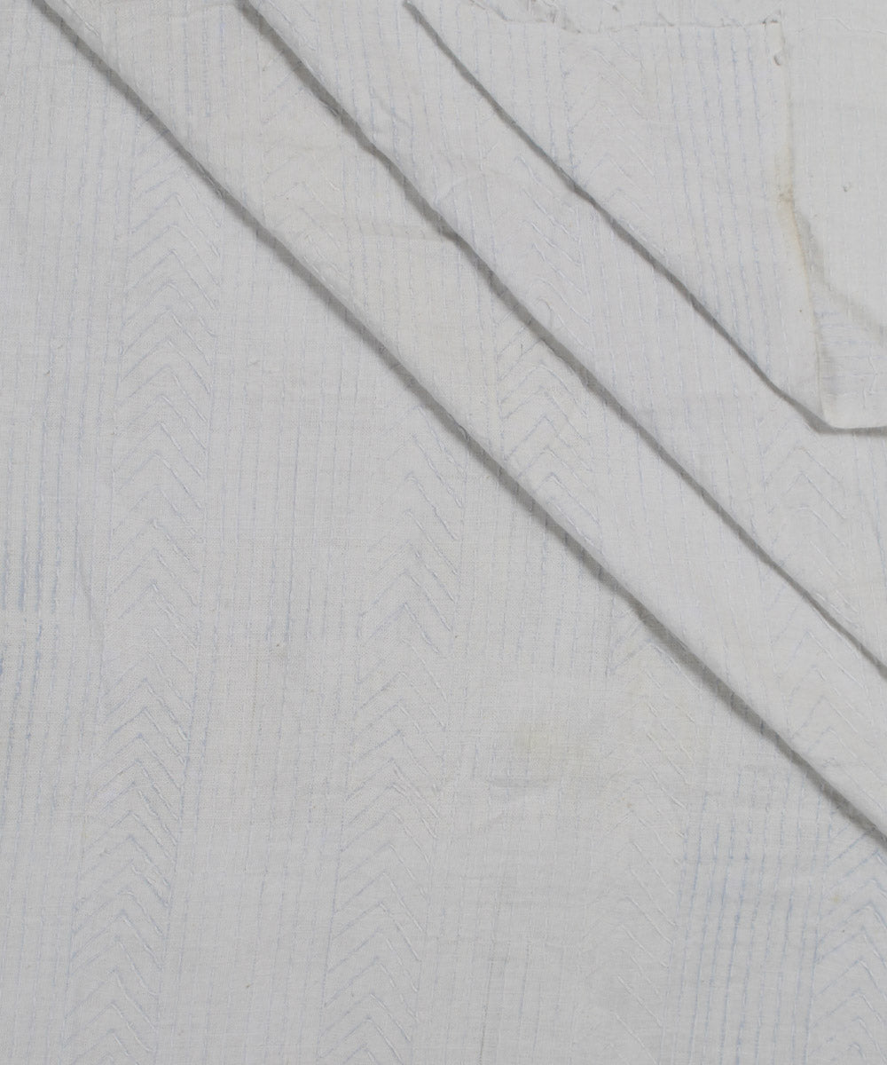 Off White Stripe Handspun Cotton Fabric