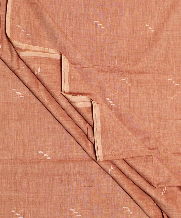0.7m Peach orange handwoven muslin jamdani fabric