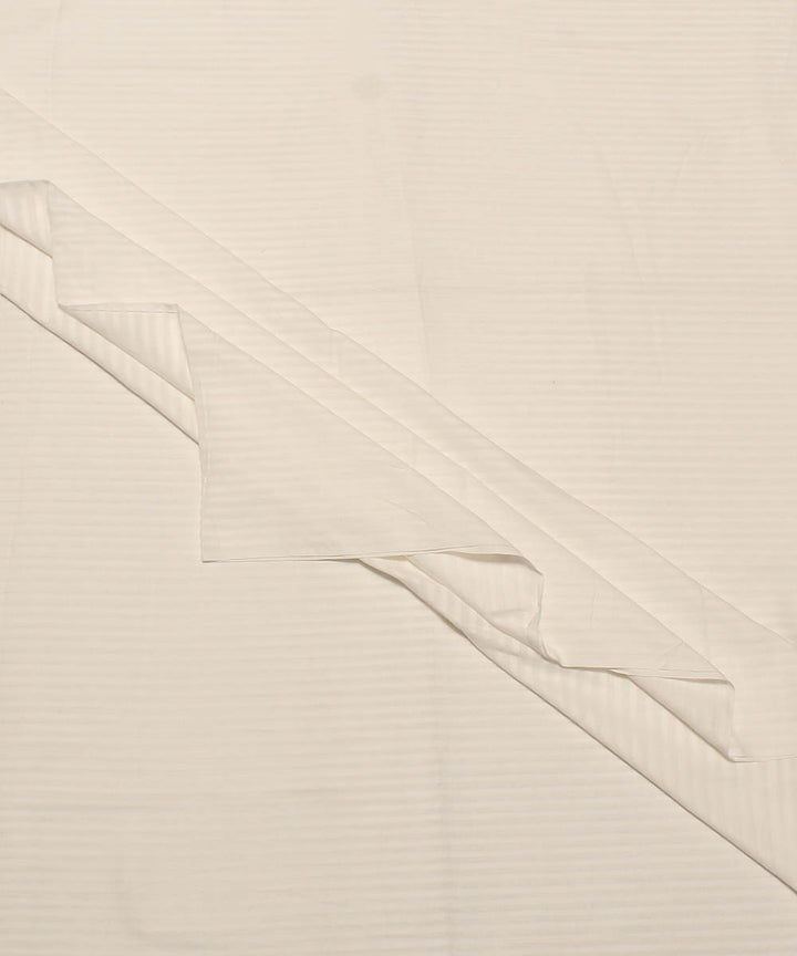 White handwoven stripe cotton fabric