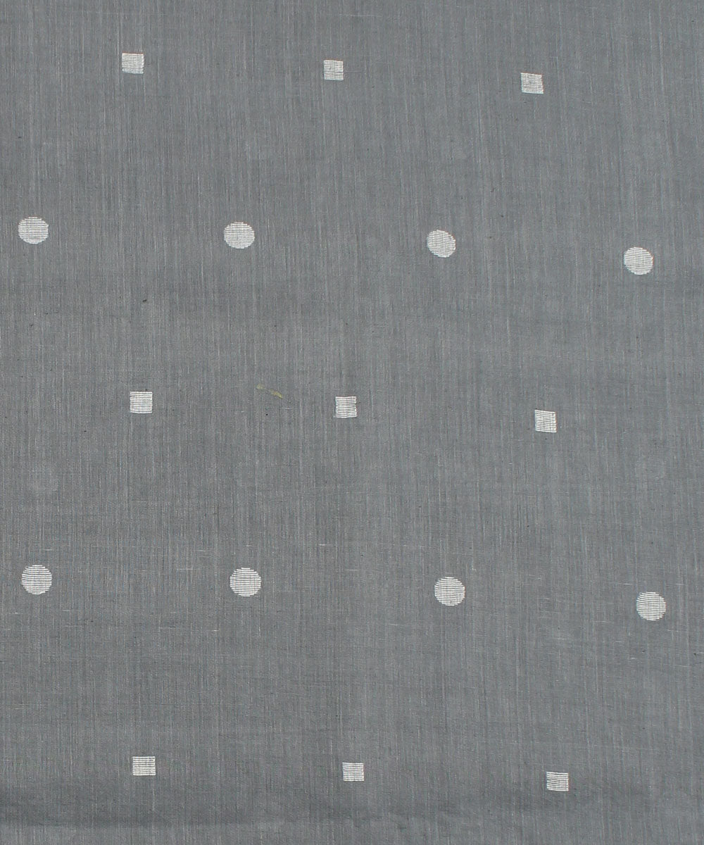 0.6m Light grey handwoven cotton jamdani fabric