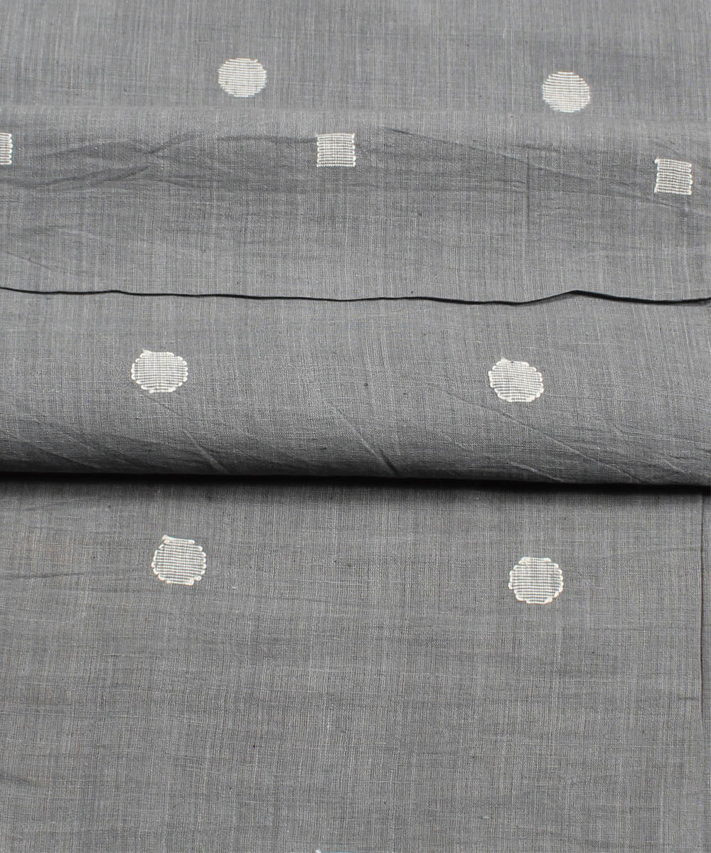 0.6m Light grey handwoven cotton jamdani fabric