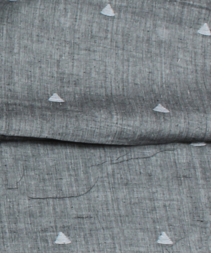 0.5m Grey handwoven cotton jamdani fabric