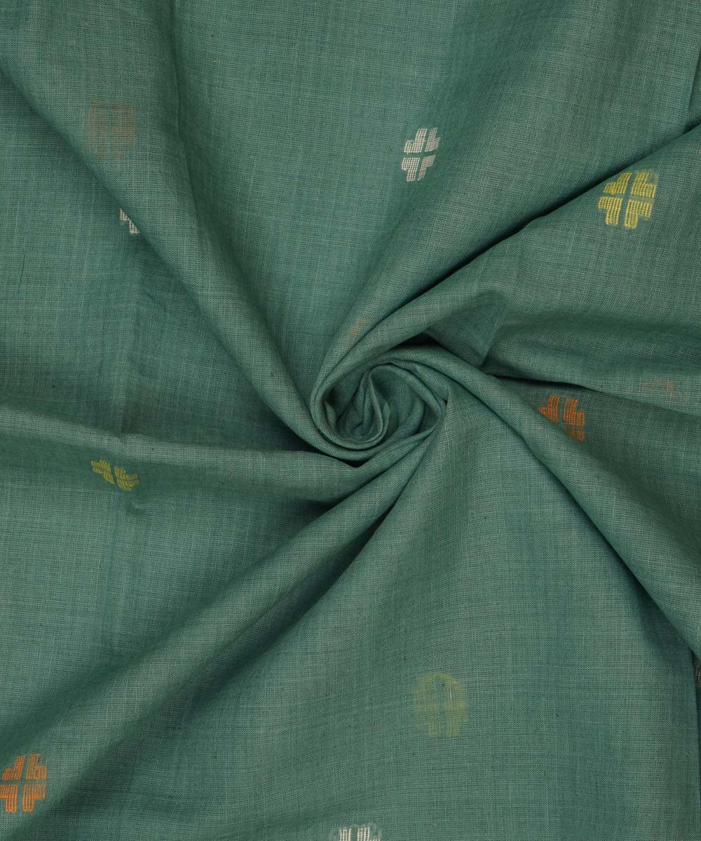 Teal handwoven bengal jamdani fabric