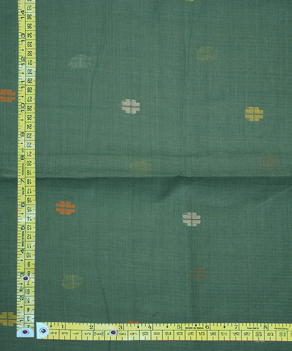 Teal handwoven bengal jamdani fabric