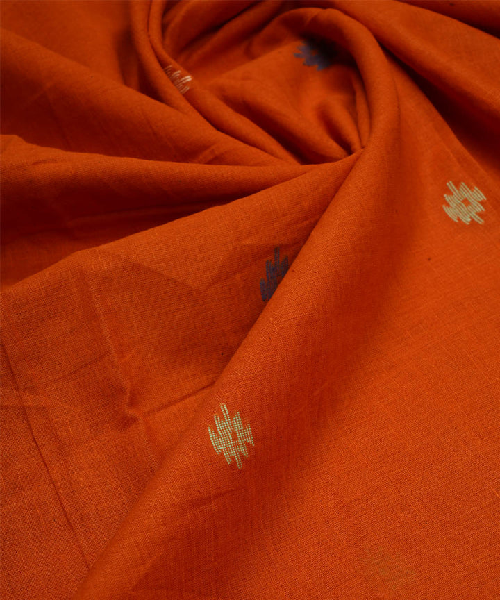 Orange handwoven bengal jamdani fabric