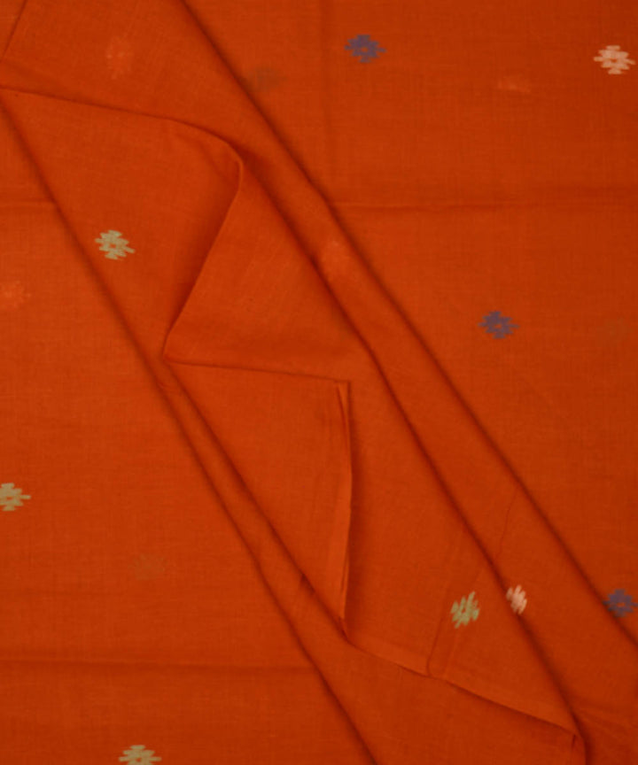 Orange handwoven bengal jamdani fabric