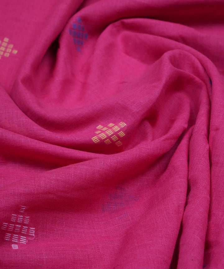Pink handwoven bengal jamdani fabric
