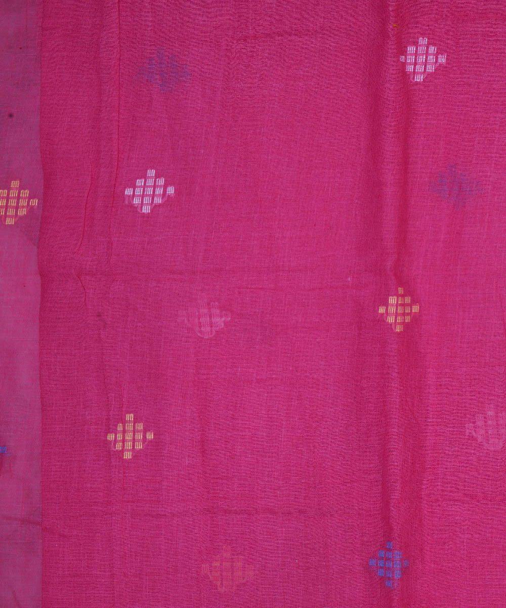 Pink handwoven bengal jamdani fabric