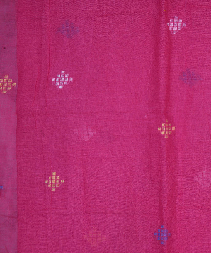 Pink handwoven bengal jamdani fabric