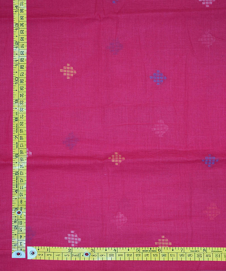Pink handwoven bengal jamdani fabric