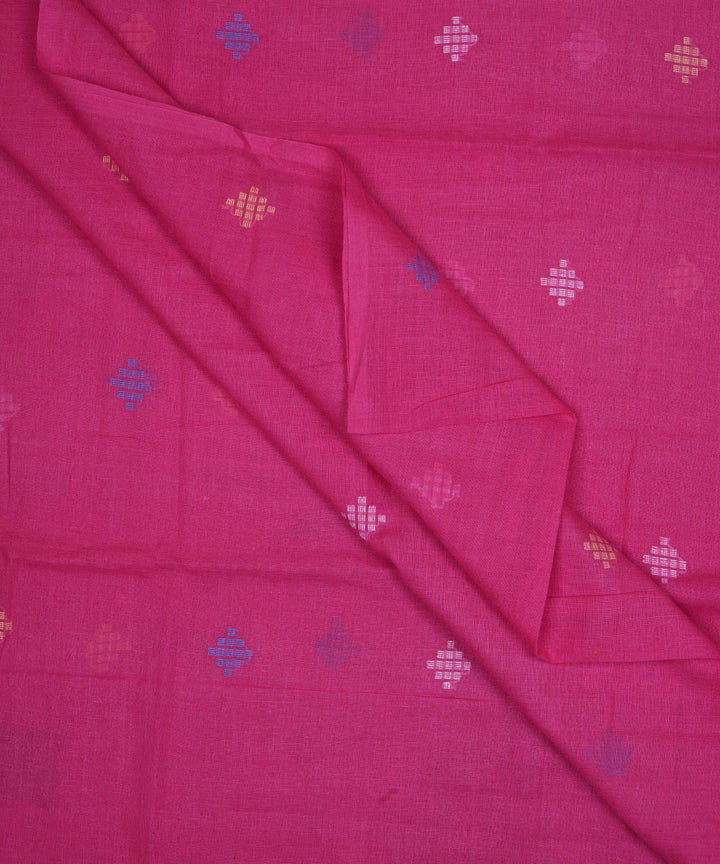 Pink handwoven bengal jamdani fabric