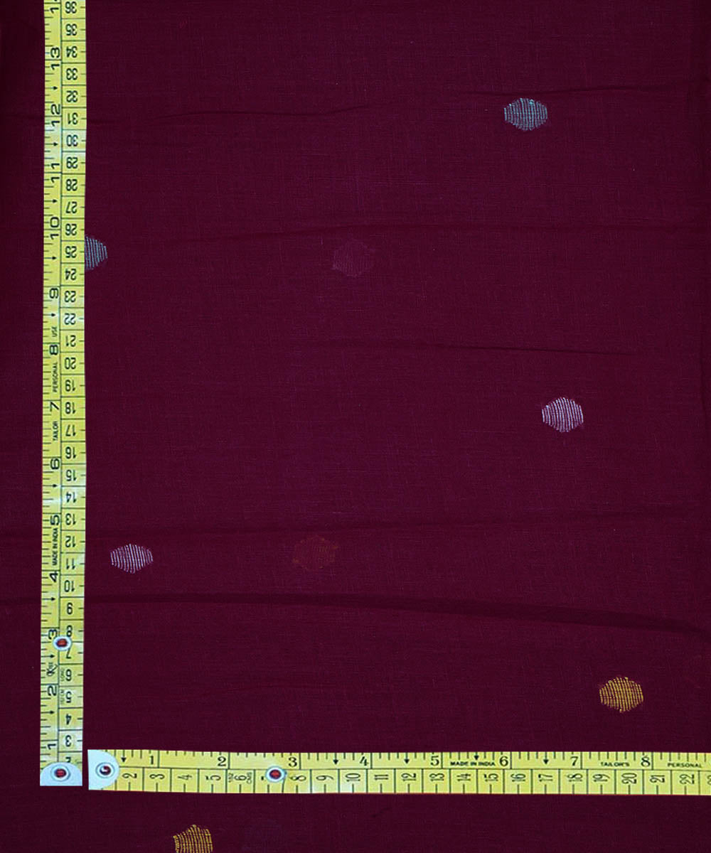 Maroon handwoven bengal jamdani fabric