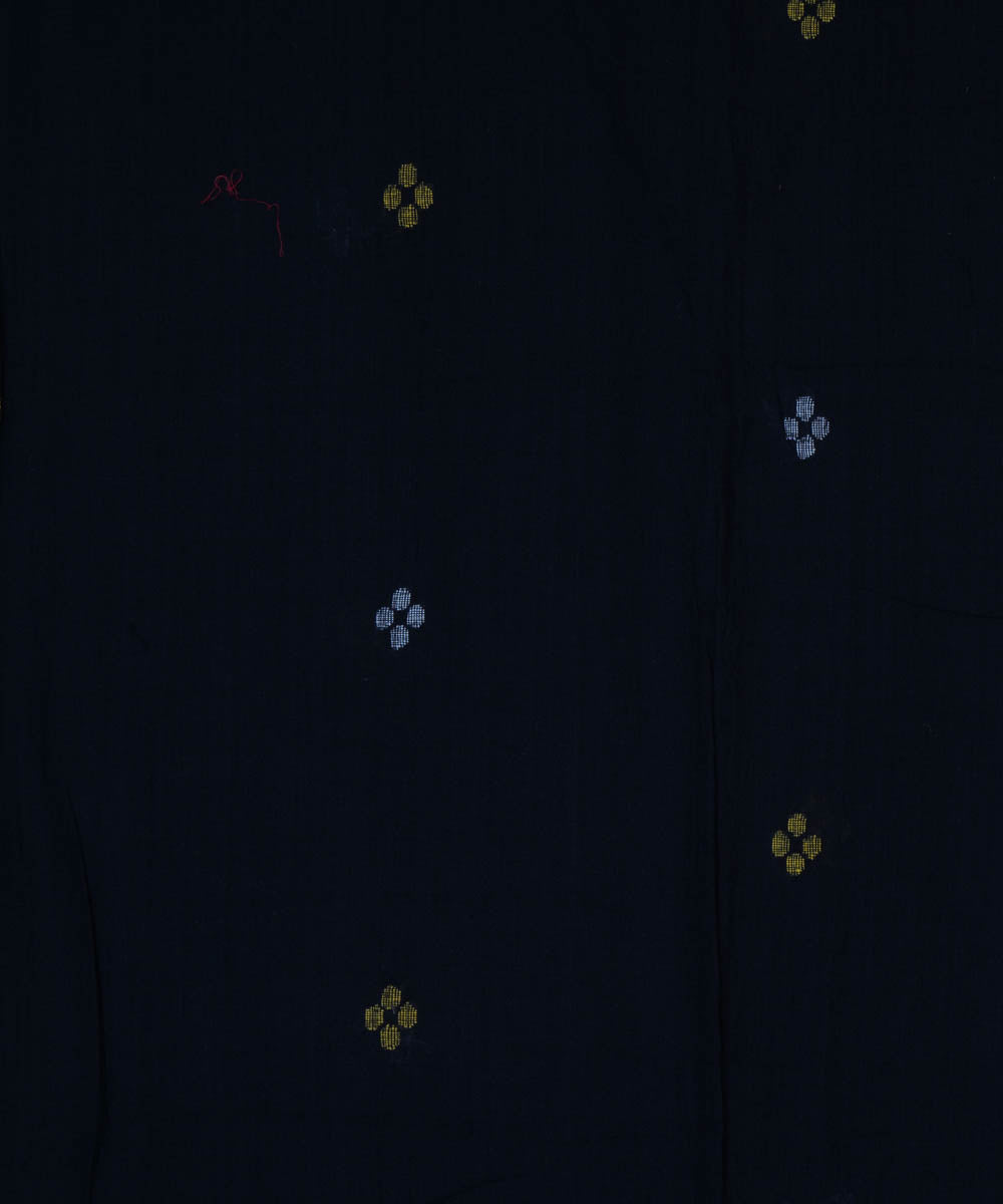 2.5m black handwoven bengal jamdani fabric