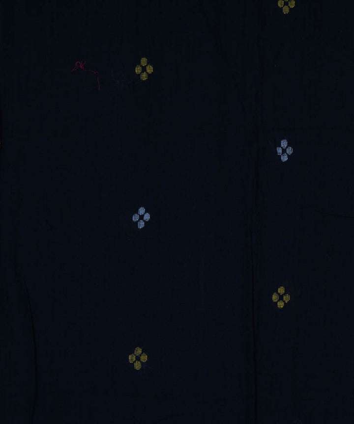 2.5m black handwoven bengal jamdani fabric