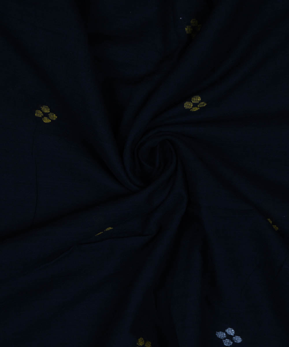 2.5m black handwoven bengal jamdani fabric