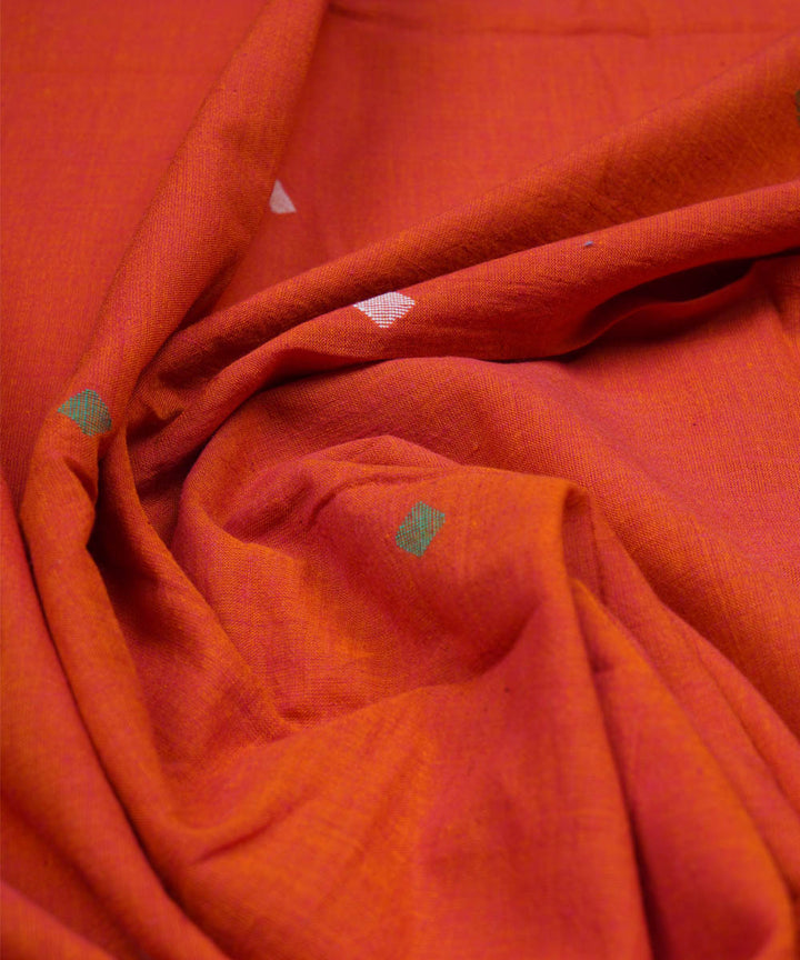 0.7m Orange hand woven bengal jamdani fabric