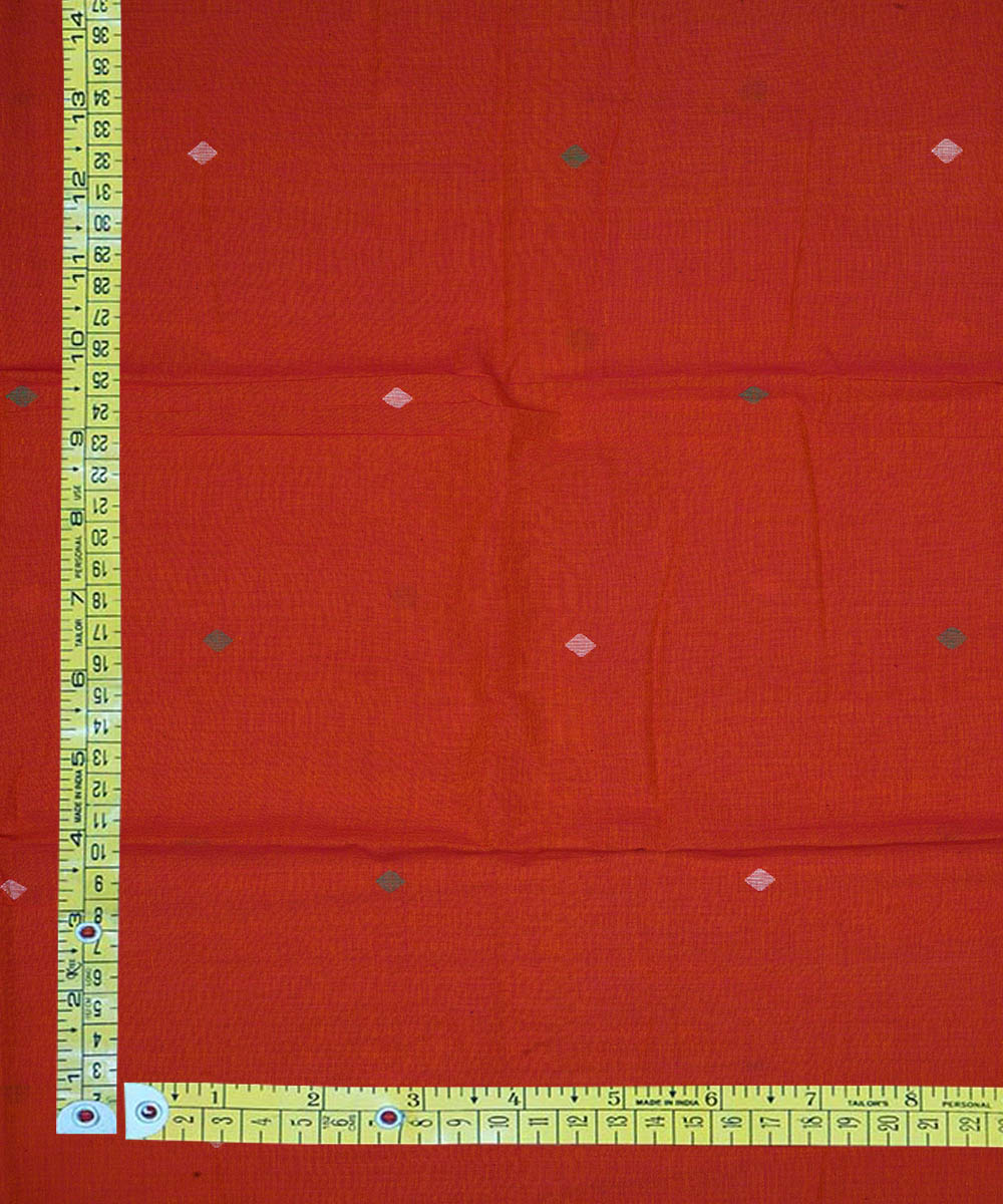 0.7m Orange hand woven bengal jamdani fabric