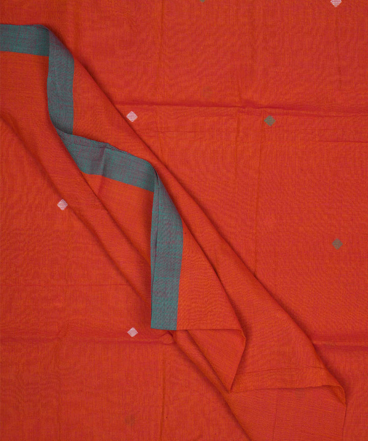 0.7m Orange hand woven bengal jamdani fabric