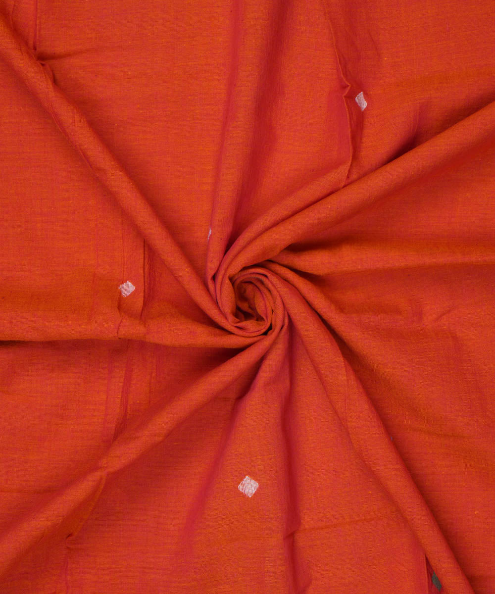 0.7m Orange hand woven bengal jamdani fabric