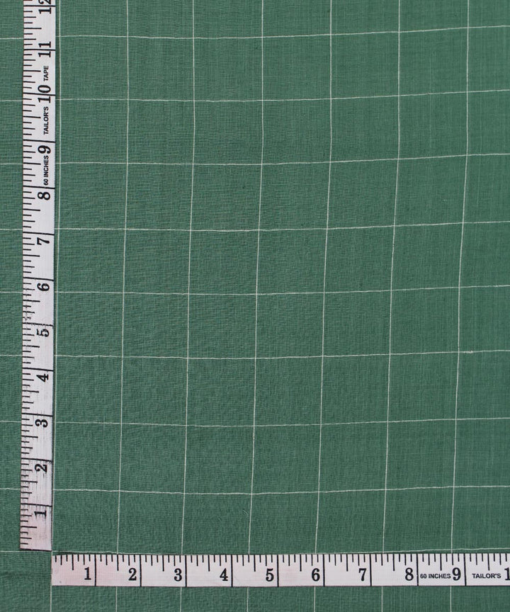 1.8m Green checks handwoven cotton fabric