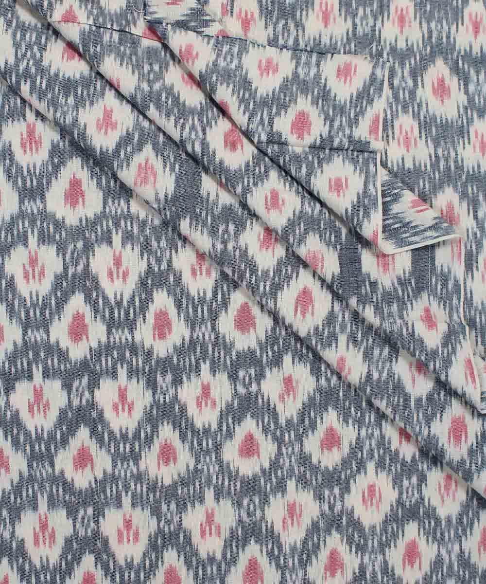 0.9m Handwoven Pochampally Ikat Blue Cotton Fabric