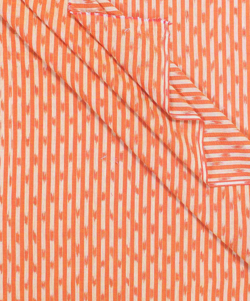 0.5m Handwoven Orange Pochampally Cotton Fabric