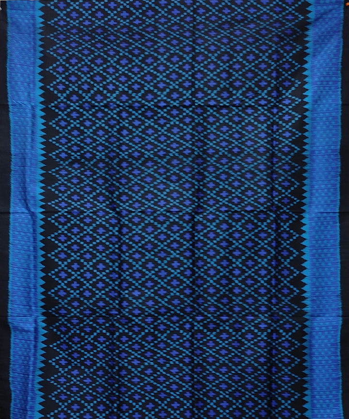 Navy blue black handwoven khandua silk saree