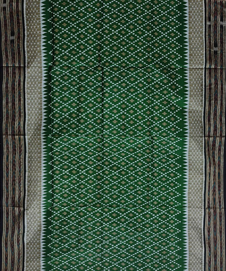 Light green black handloom khandua silk saree