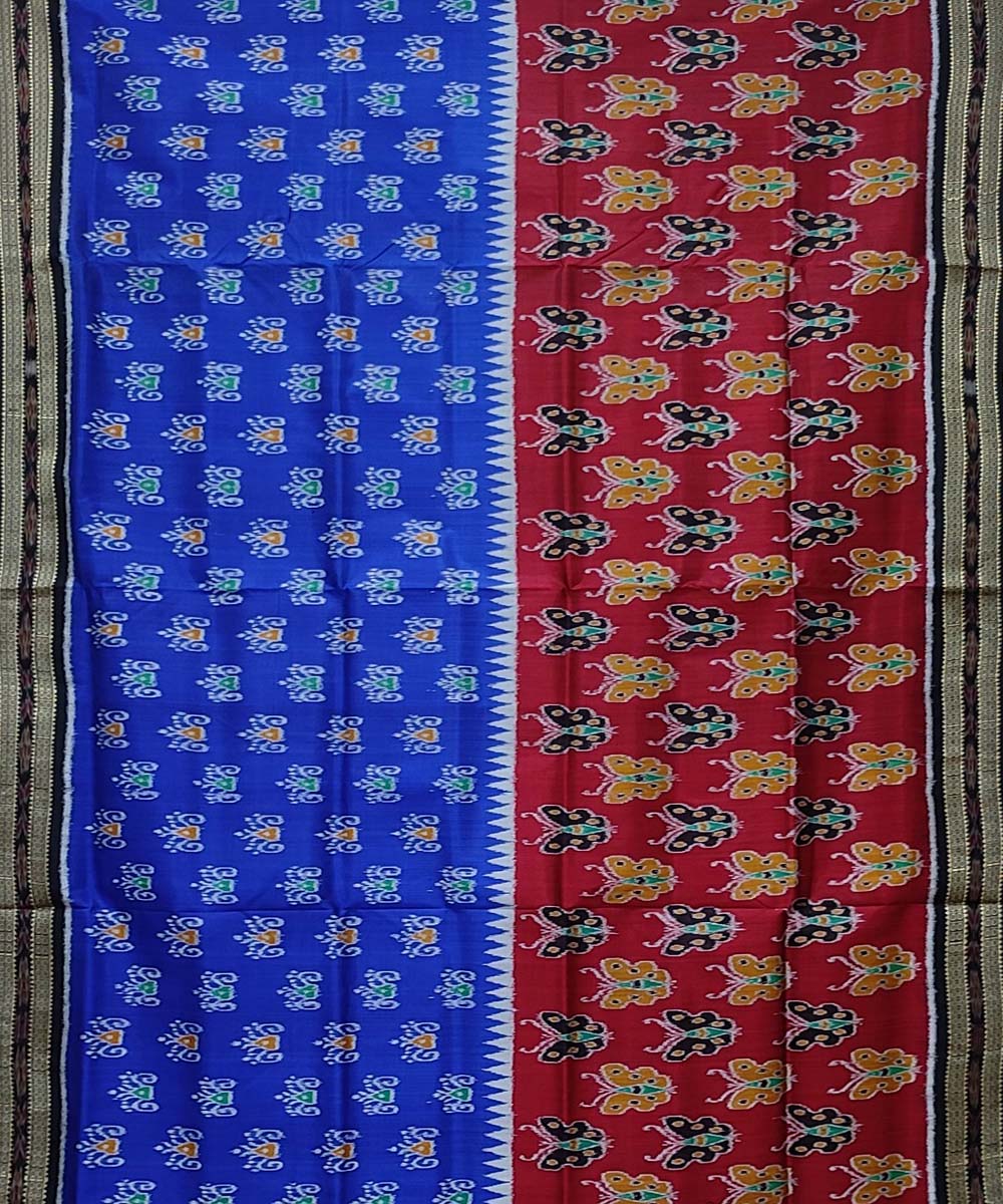 Multicolor black handwoven khandua silk saree