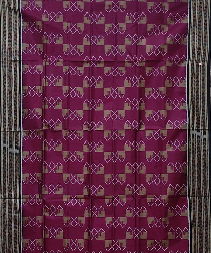 Purple black handwoven khandua silk saree