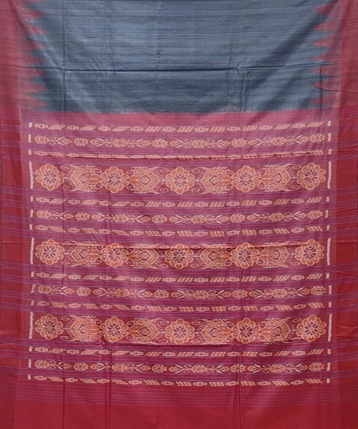 Arsenic black and red handwoven tussar silk saree