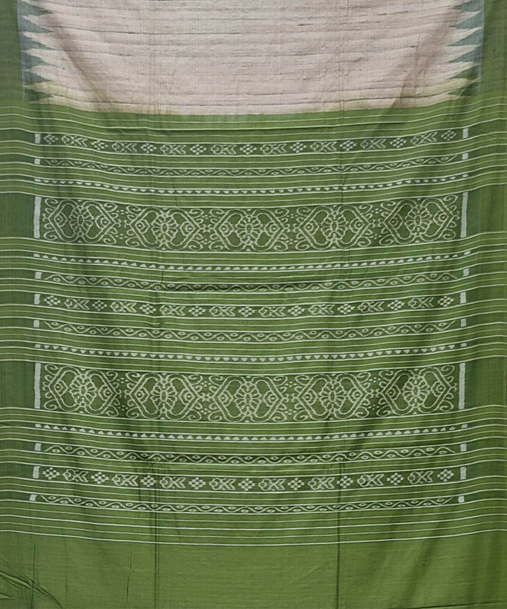 Light green  beige handwoven tussar silk saree