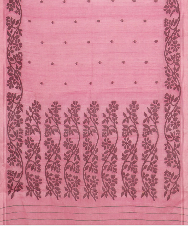 Tantuja light pink handwoven tangail cotton sari